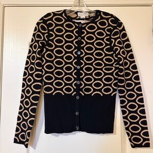 Doncaster Black and Tan Circular Pattern Cardigan